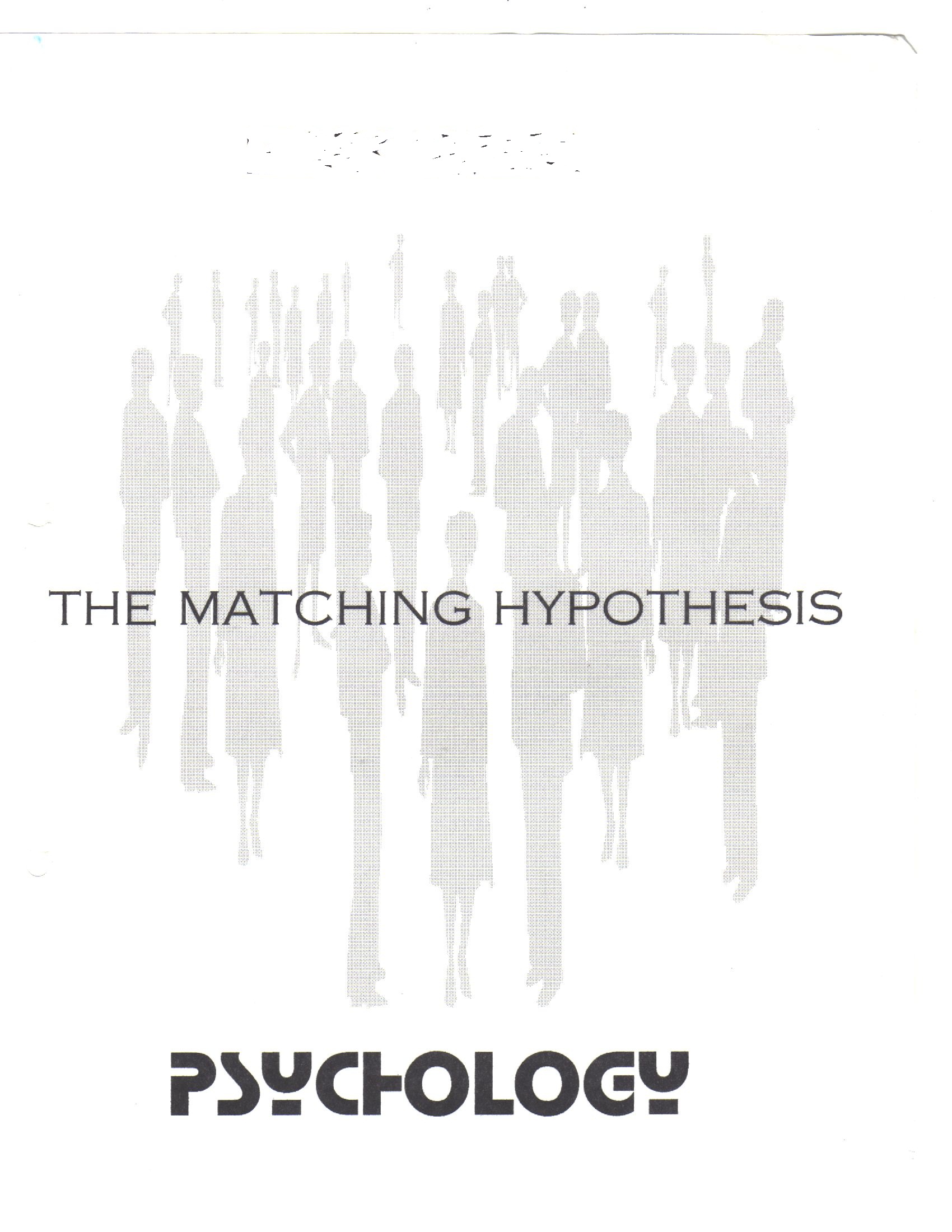 BA Honours/Alevel Psychology The Matching Hypothesis Study